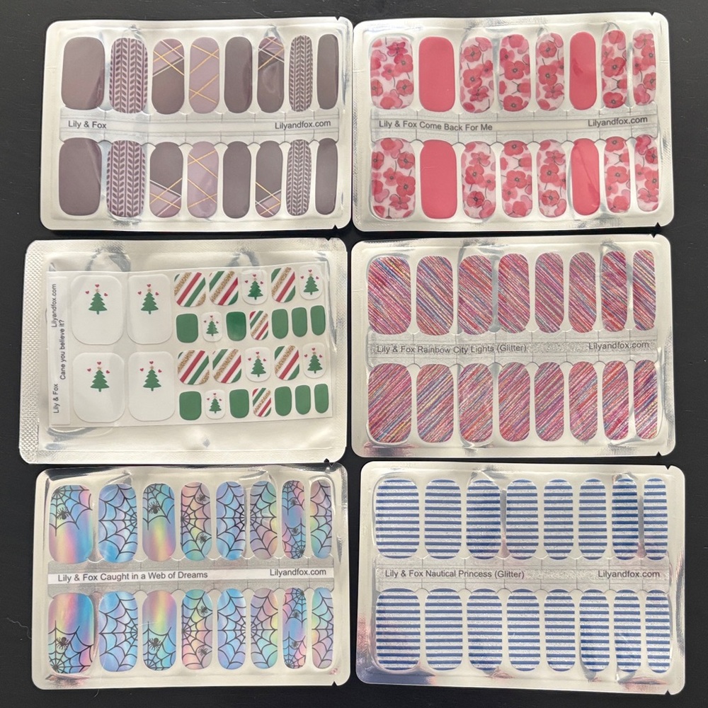 Press-On Nail Wraps - Pink, Green, Blue Collection